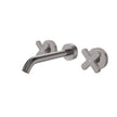 Kaya Wall Set, Cross Taps, 180mm in Gun Metal