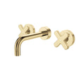 Kaya Wall Set, Cross Taps, 130mm in Urban Brass
