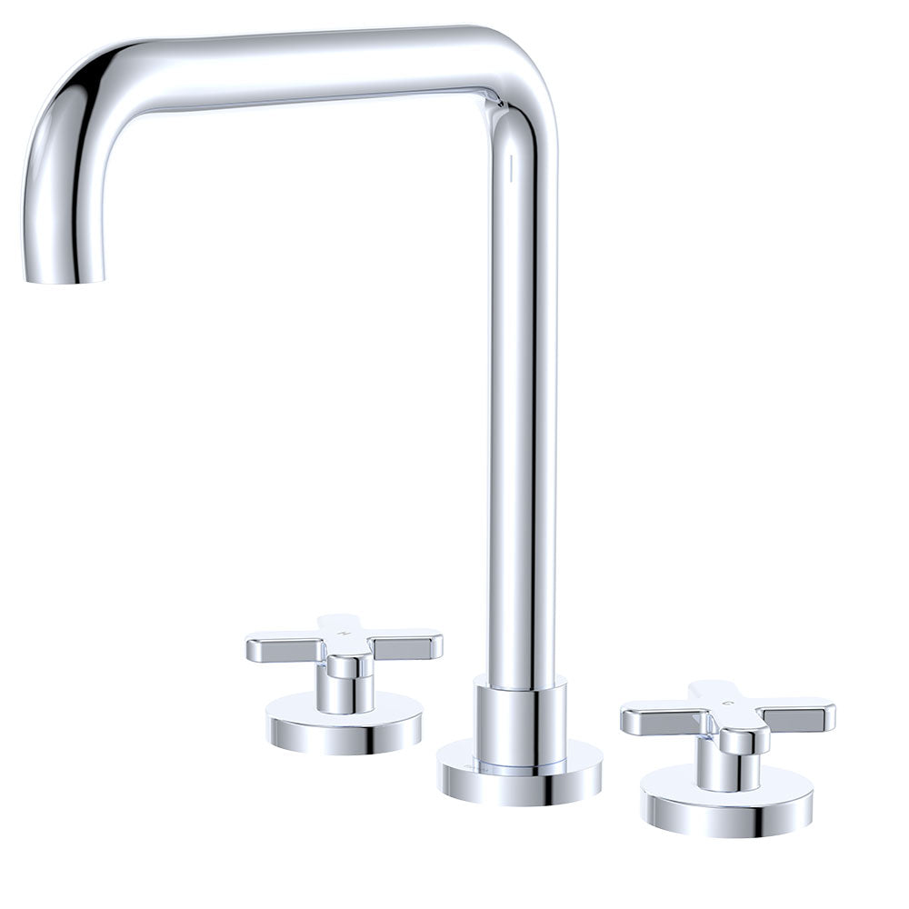 Kaya Squareline Hob Set, Cross Taps in Chrome