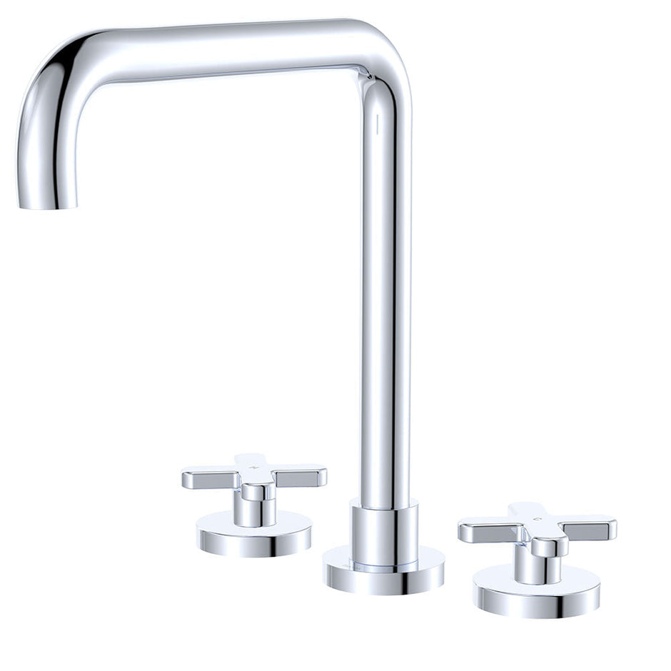 Kaya Squareline Hob Set, Cross Taps in Chrome