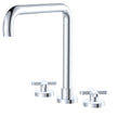 Kaya Squareline Hob Set, Cross Taps in Chrome
