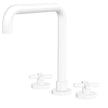 Kaya Squareline Hob Set, Cross Taps in Matte White