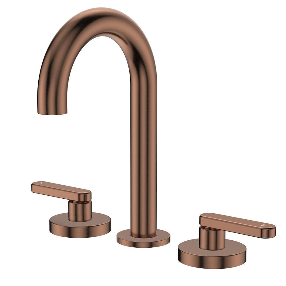 Kaya Round Hob Set, Lever Taps in Brushed Copper