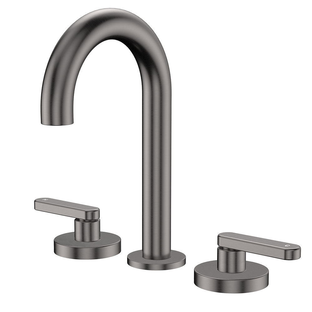 Kaya Round Hob Set, Lever Taps in Gun Metal