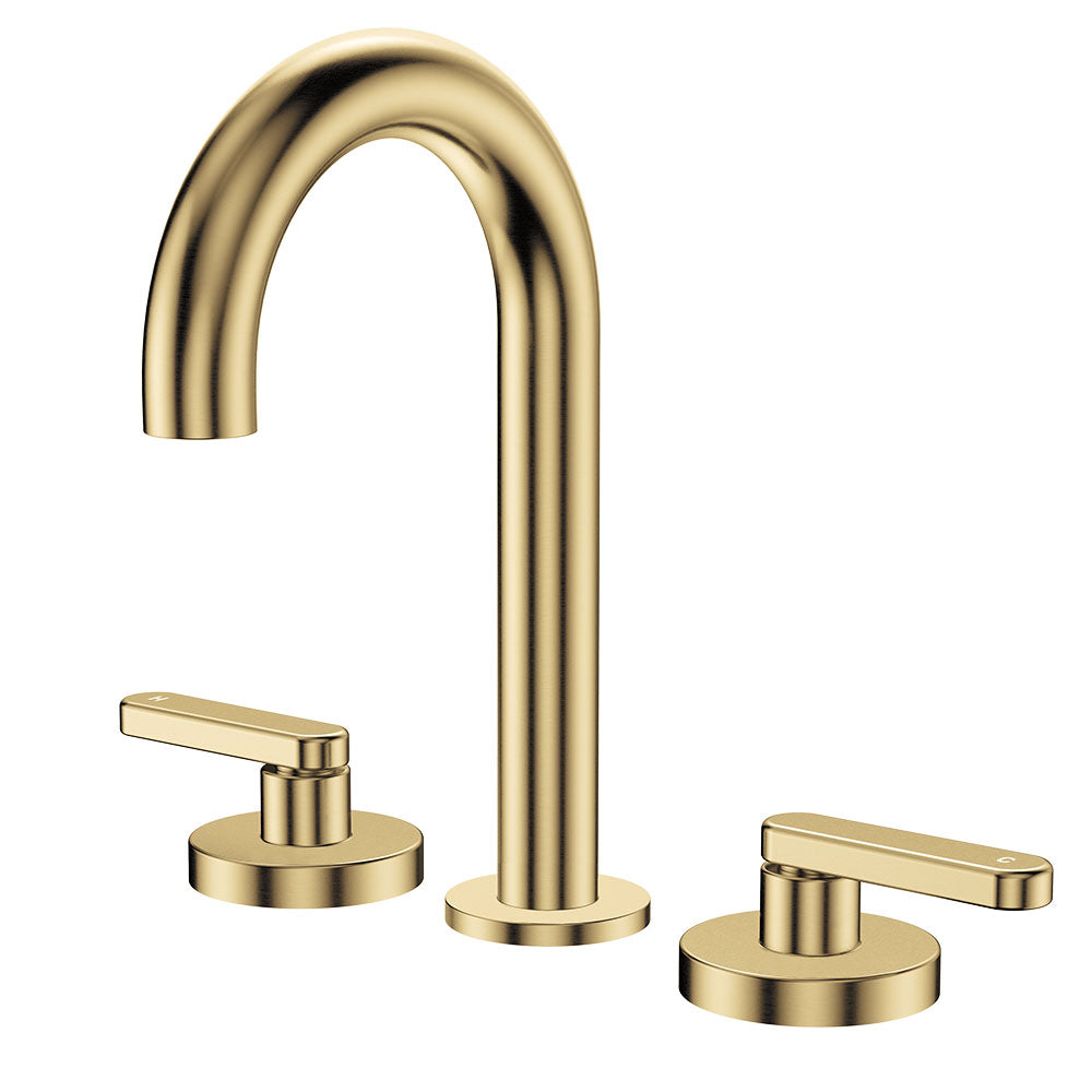 Kaya Round Hob Set, Lever Taps in Urban Brass