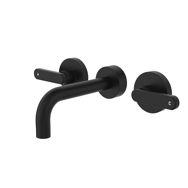 Kaya Wall Set, Lever Taps, 130mm in Matte Black