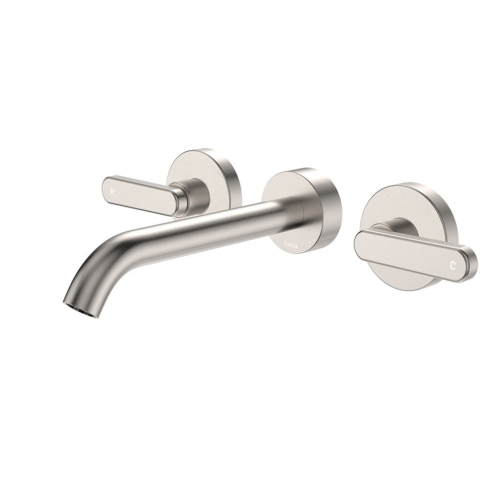 Kaya Wall Set, Lever Taps, 180mm in Brushed Nickel