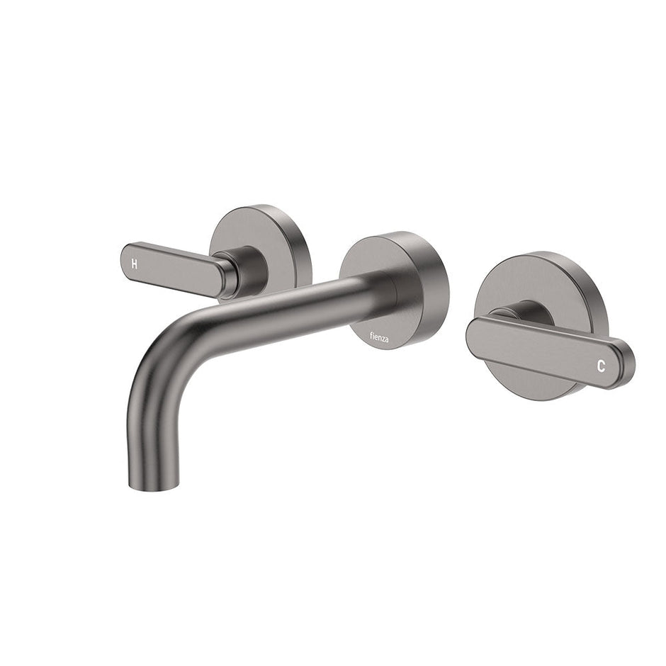 Kaya Wall Set, Lever Taps, 130mm in Gun Metal
