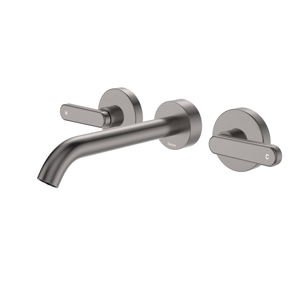 Kaya Wall Set, Lever Taps, 180mm in Gun Metal