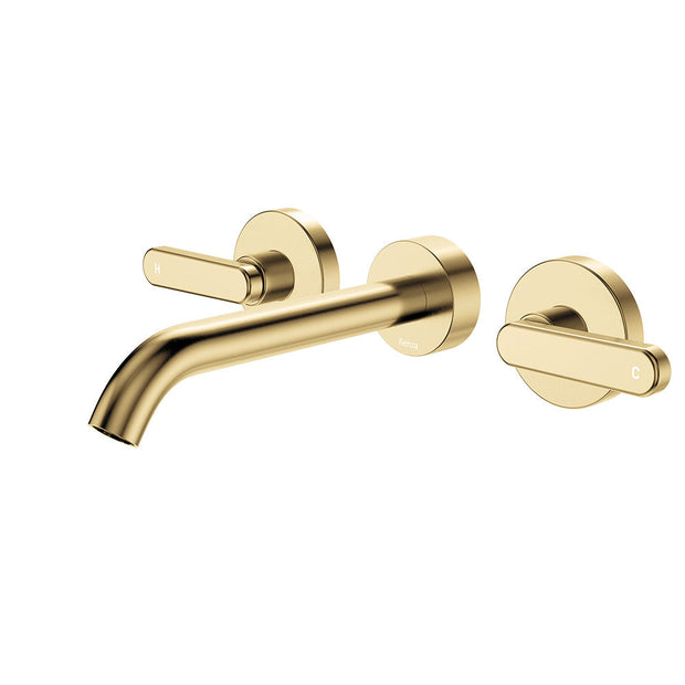 Kaya Wall Set, Lever Taps, 180mm in Urban Brass