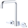 Kaya Squareline Wall Set, Lever Taps in Chrome
