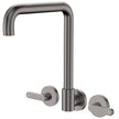 Kaya Squareline Wall Set, Lever Taps in Gun Metal