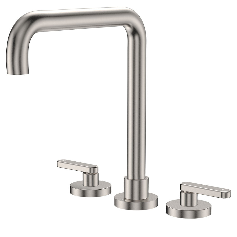 Kaya Squareline Hob Set, Lever Taps in Brushed Nickel