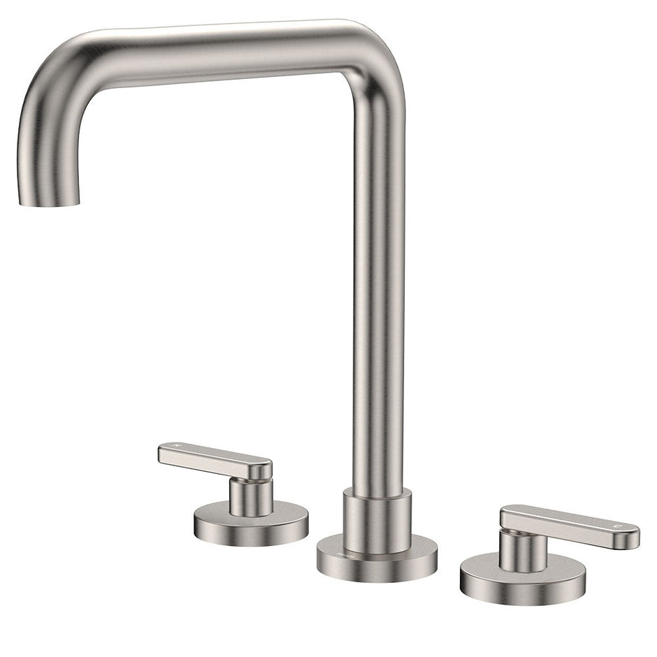 Kaya Squareline Hob Set, Lever Taps in Brushed Nickel