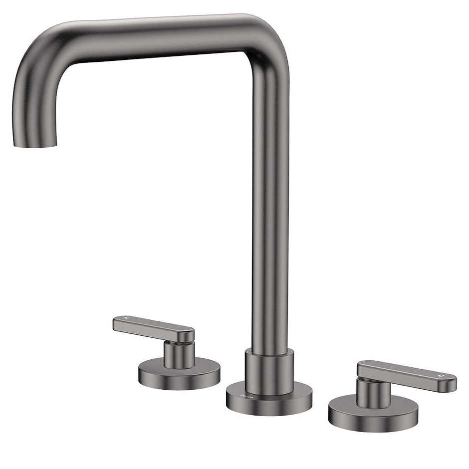 Kaya Squareline Hob Set, Lever Taps in Gun Metal