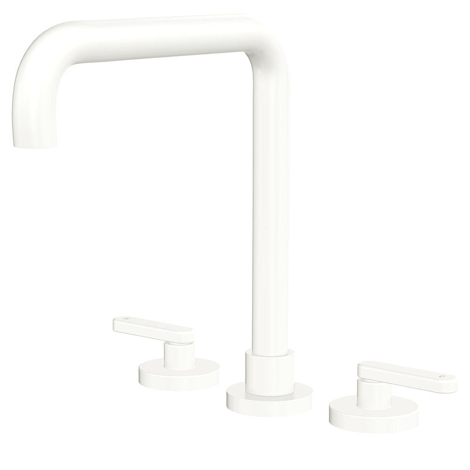 Kaya Squareline Hob Set, Lever Taps in Matte White