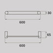 Zenmo Vivo Single Towel Rail 600mm line drawing