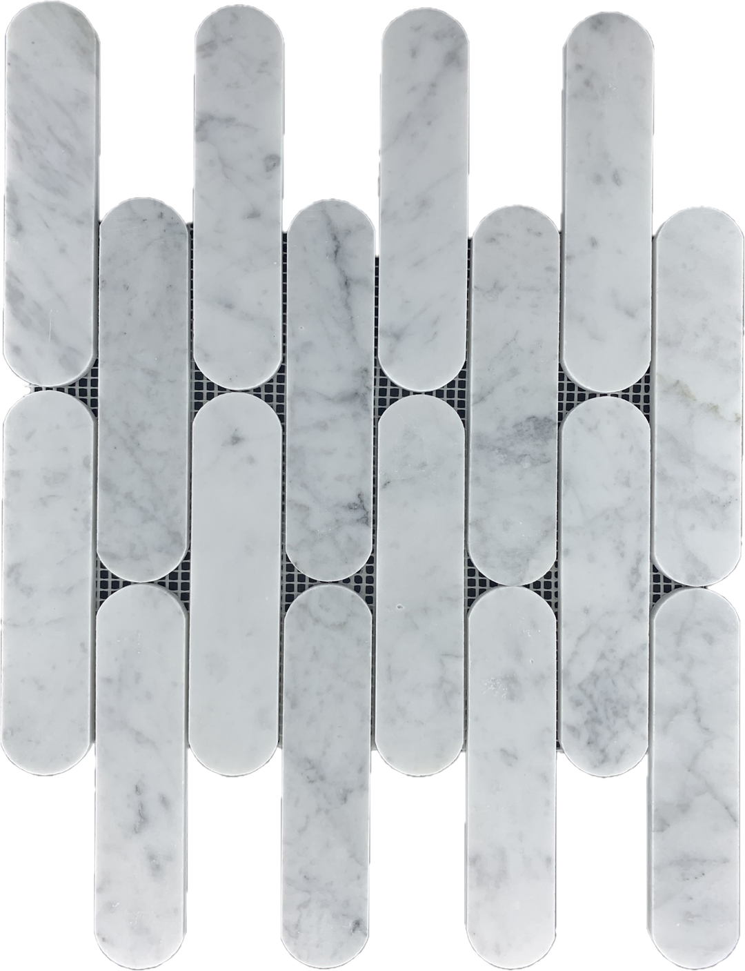 CONNECT CARRARA HONED CHIP SIZE 35X150X7MM SHEET SIZE 294X302 - CONNECT CARRARA 150 -03