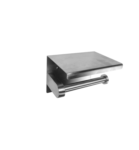 Zenmo Mobi Single Toilet Roll Holder with Cover in Stainless Steel