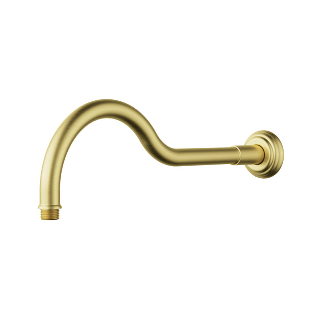 Ikon Clasico Shower Arm Horizontal 400mm in Brushed Gold