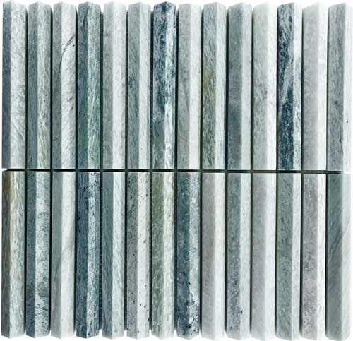 3D Mint Honed Marble Mosaic