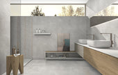 Euromarmo Ice Grey Marble Look Porcelain Tiles in a room setting