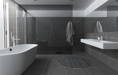 Euromarmo Pietra Grey Marble Look Porcelain Tiles in a room setting
