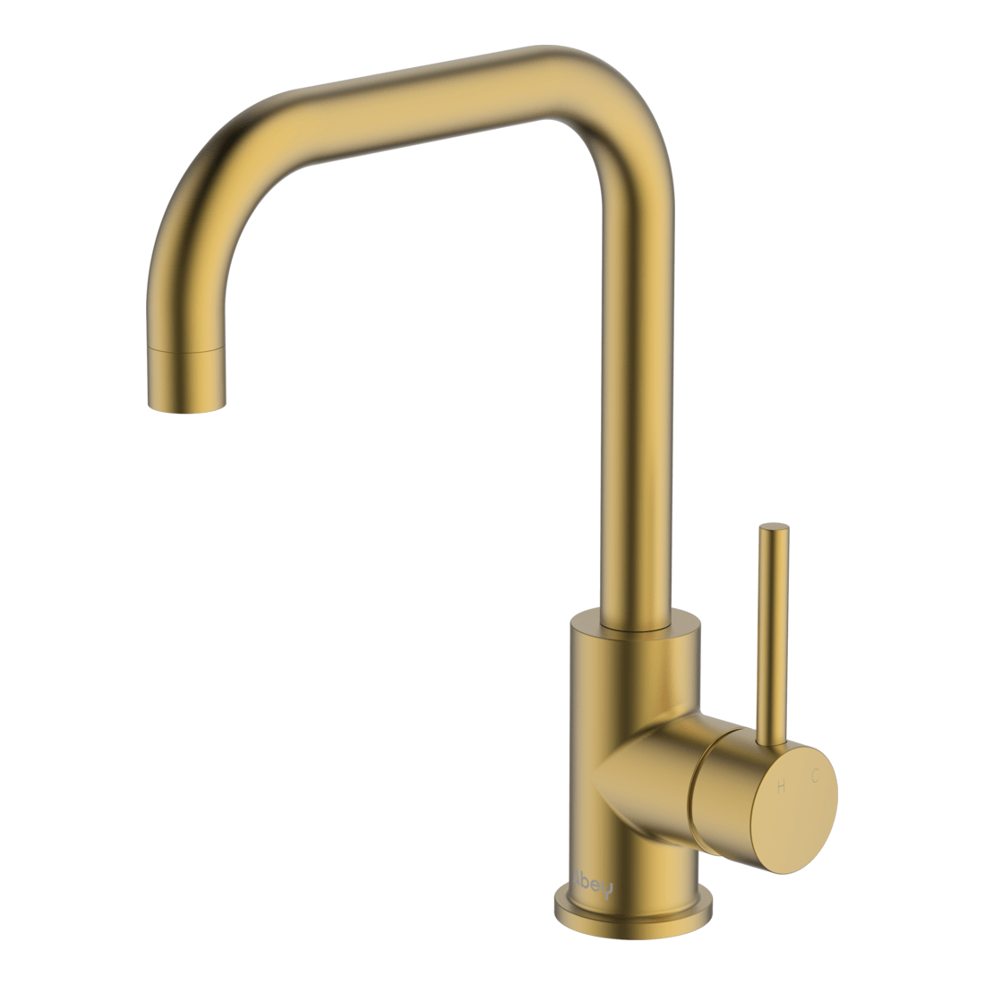 Lucia Square Sidelever Mixer in Brushed Brass