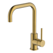 Lucia Square Sidelever Mixer in Brushed Brass