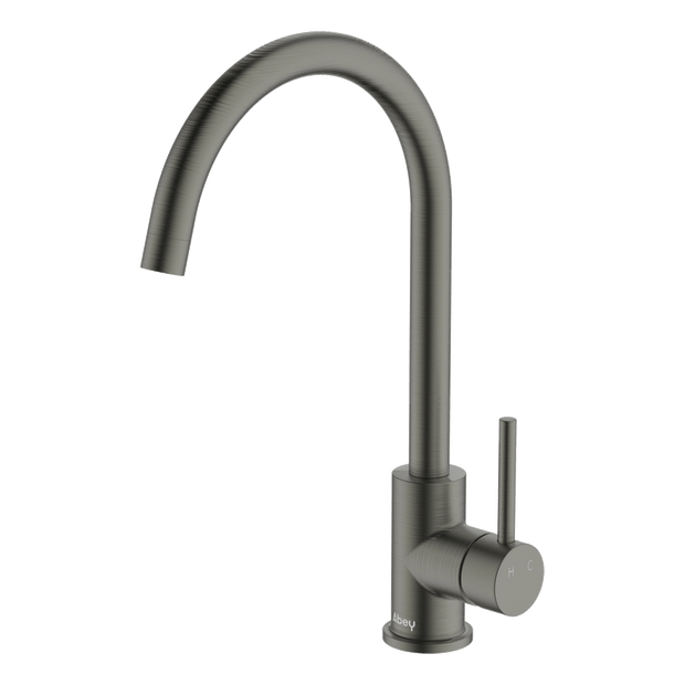 Lucia Goose Sidelever Mixer in Gun Metal