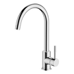 Lucia Knurled Handle Goose Sidelever Mixer in Chrome