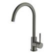 Lucia Knurled Handle Goose Sidelever Mixer in Gun Metal
