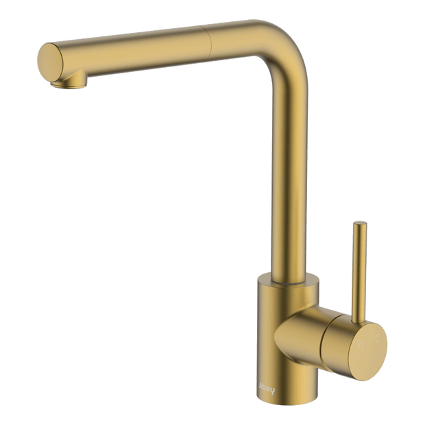 Lucia Sidelever Mixer with Pull Out in Brushed Brass