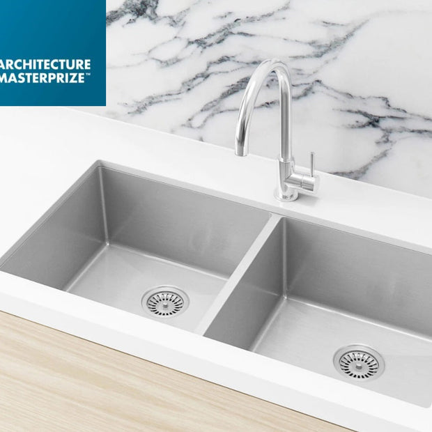 Kitchen Sink - Double Bowl 860 x 440 - PVD Brushed Nickel