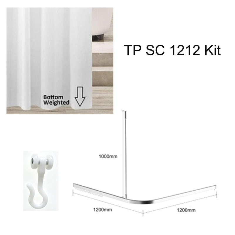 Zenmo Mobi Care Shower Curtain Rail Set 1200 x 1200mm