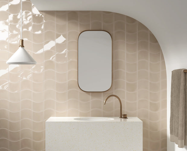 Wave Old Cream Fish Scale Tiles