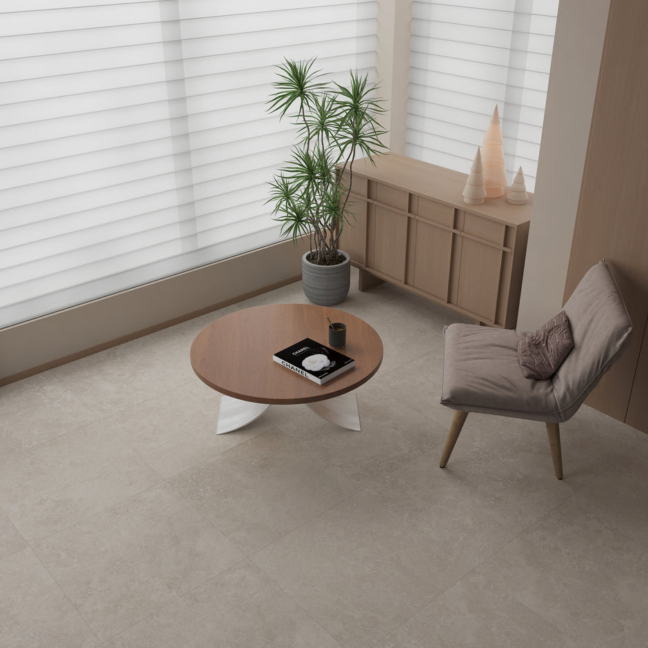 Bari Beige Travertine Look Porcelain Tiles grip tile 300x600
