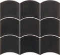 Wave Black Fish Scale Tiles 120x120mm