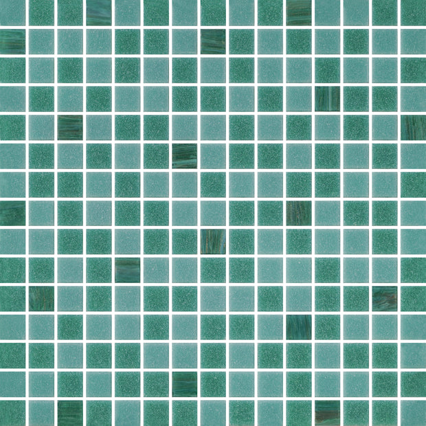 Dot Mount Oasis Glass Pool Mosaic 20x20mm chips on 327x327 sheet