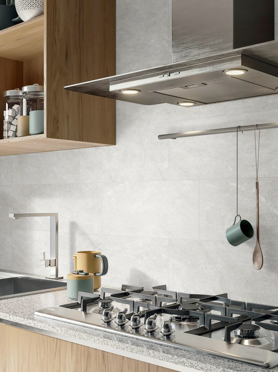 Kiel Bianco Stone Look Porcelain Tiles