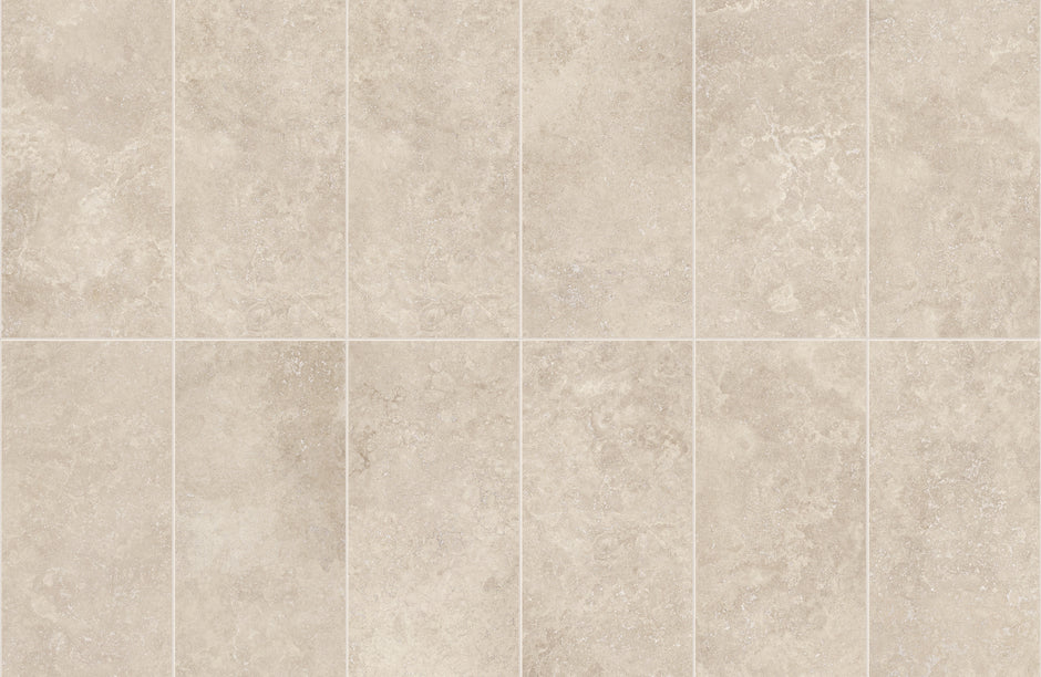 Bari Beige Travertine Look Porcelain Tiles 75x300mm