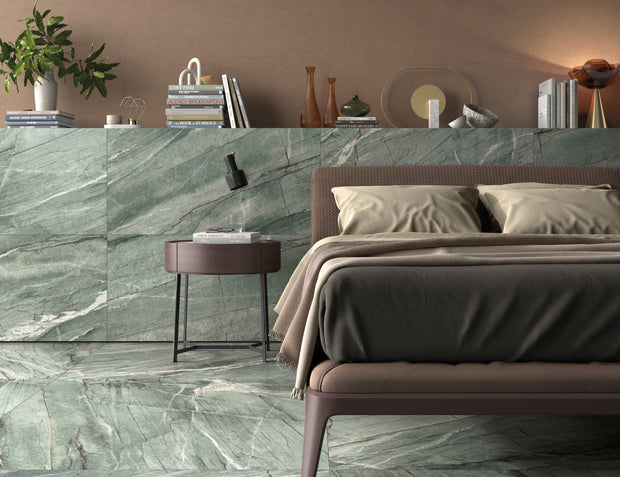 Tiffany Green Marble Look Porcelain Tiles