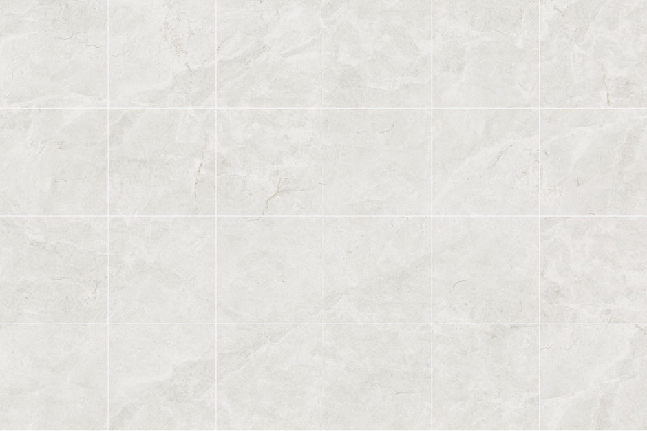 Tundra White Marble Look Porcelain Tiles 75x300mm