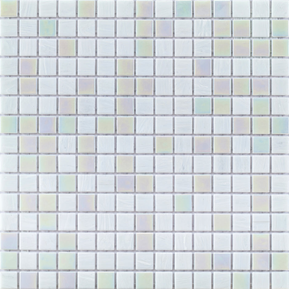 Dot Mount Pearl Glass Pool Mosaic 20x20mm chips on 327x327mm sheet