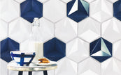 Chroma Bianco 3D Hexagon Tiles