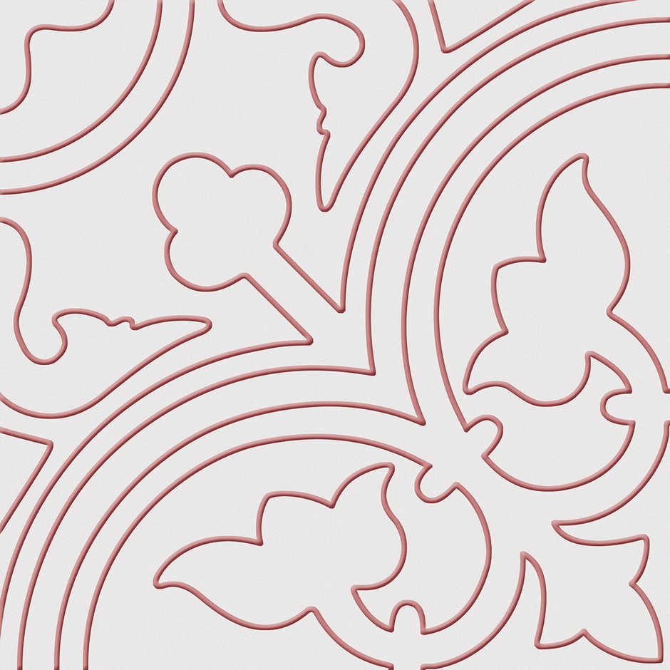 Alhambra Rojo Embossed Decor Tiles 250x250mm