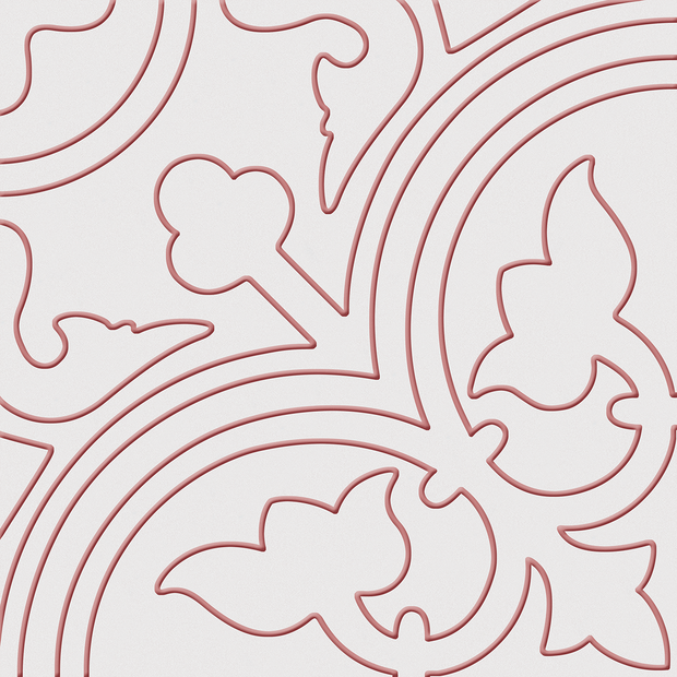 Alhambra Rojo Embossed Decor Tiles 250x250mm