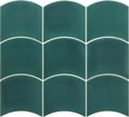Wave Teal Grassy Fish Scale Tiles 120x120mm