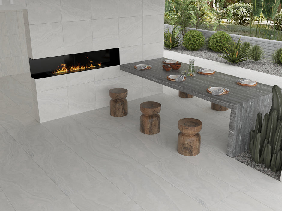 Ascoli Bianco Stone Look Porcelain Tiles