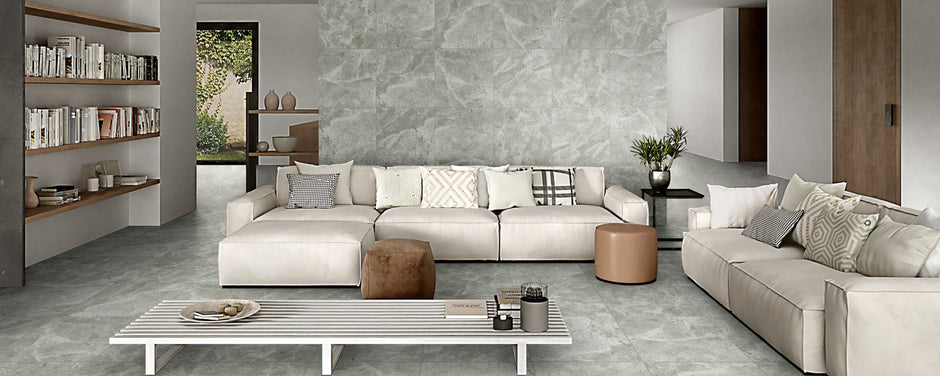 Tundra Storm Marble Look Porcelain Tiles